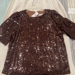 Brown sequin blouse